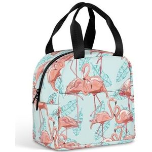 Zomer Roze Flamingo Lunch Box Voor Vrouwen Mannen Geïsoleerde Lunch Tas Herbruikbare Lunch Tote Bag Lunch Container