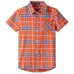 Spring&Gege Geruit hemd voor jongens, met korte mouwen, vrijetijdshemd voor kinderen.