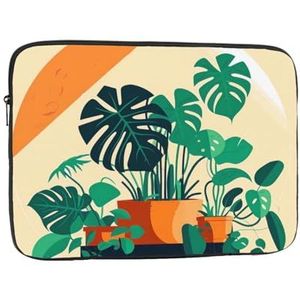 Laptop Sleeve Voor Vrouwen Laptop Sleeve Case 13 Inch Shockproof Beschermende Notebook Case Leuke Draagtas En Cover Voor Mannen Cartoon Schildpad Terug Bamboe Patroon Computer Draagtas