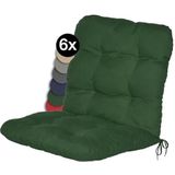 Beautissu Flair NL tuinkussen set van 6 - kussen voor tuin meubelen – zitkussen 100x50x8 cm donkergroen – tuinkussens in matraskussen kwaliteit