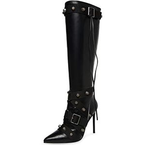 Steve Madden Dames Fink knie hoge laars, zwart, 4 UK, Zwart, 37 EU