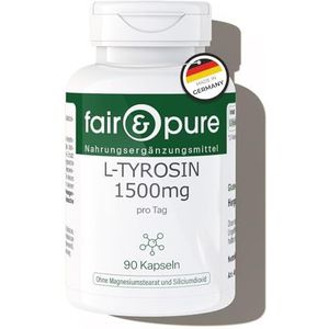 Fair & Pure® - L-Tyrosine 1500mg per dag - 90 capsules - hooggedoseerd met 1500mg L-Tyrosine per dagelijkse dosis