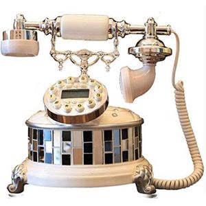 Telefoon Telefoon Retro Klassieke Bedrade Knop Wijzerplaat Telefoon Woonkamer Kantoor Decoratie Hars Metalen Vaste lijn