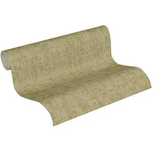 behang geschilderd effect vergrijsd olijfgroen 53 cm x 10.05 m - van Sanders & Sanders