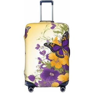 VTCTOASY Bloemen en vlinders print reisbagage cover mode koffer cover elastische bagage beschermer cover past 45-70 cm bagage, Zwart, XL