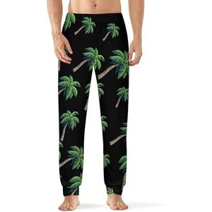 Tropische palmboom heren pyjama broek print lounge nachtkleding bodems slaapbroek M