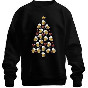 Bier kerstboom grappig - Kerstmis Kerstmis unisex kersttrui, zwart, XL