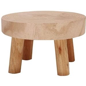 Houten kruk voor planten, ronde kamerplanten, tafelstandaard, plantenkruk, outdoor, bloempotstandaard, potplanten, ondersteuning voor binnen en buiten, decoratie voor woonkamer, slaapkamer