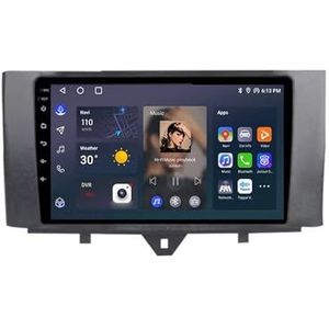 Android 12 Auto Stereo MP5 Player 9'' Screen Autoradio Voor Mercedes Benz Smart Fortwo 2011-2015 Car-play Android Auto GPS-navigatie Bluetooth RDS FM AM DAB+ Radio Stuurbediening Voice Control(8 Cor