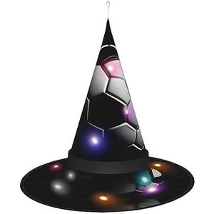 OdDdot I Like Soccer Witch Hat - LED gekleurd licht, geschikt voor Halloween, Kerstmis, rollenspel en meer