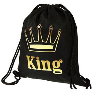 Bag fullprint tas gymsac gymtas jute tas print bag fitness [010], koning. (wit) - BE-UTEL-0160