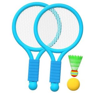 Harilla Badminton-tennisset voor kinderen Tennisracket, voor kinderen Ouder-kind, Interactieve speelgoedtennisrackets voor jongensspelers, Blauw
