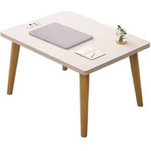 Bijzettafel Woonkamer Salontafel Woonkamer Licht Luxe Eenvoudige Moderne Tafel Slaapkamer Zitten Lui Huis Massief Houten Vierkante Tafel Kleine Tafel(White,M)