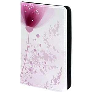 Gepersonaliseerde Paspoorthouder Paspoort Cover Paspoort Portemonnee Reizen Essentials Abstract Roze Bloemmotief, Meerkleurig, 11.5x16.5cm/4.5x6.5 in
