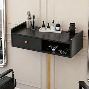 Opbergstation voor in de salon, organizer voor haargereedschap, kappersstylingstation met föhnhouders, voor schoonheidssalon of spa, kapperszaak(A,50cm)