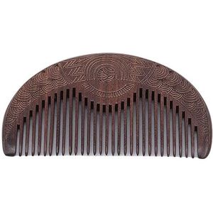 10 cm Bruin Kleur Haarverzorging Kam Handgemaakte Natuurlijke Gesneden Sandelhout Kammen