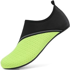 Aquaschoenen Waterschoenen Licht Badschoenen Zwemschoenen Strandschoenen Blotevoetenschoene Surfschoenen Badsokken voor Dames en Heren (Zwart/Groen, 40EU)