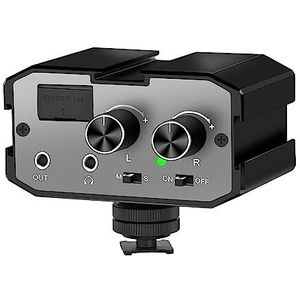 Geluidskaartkit, CVM-AX1 Audio Adapter Microfoon Audio Mixer Adapter Met Real-time Monitoring Dual Kanalen 3.5mm Poort Camera Mixer
