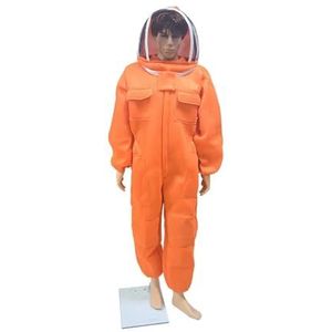 Bijenpak Professionele kwaliteit 3D-luchtkatoen Volledig lichaam Bijenteelt Beschermende kleding Uitrusting for imkerpakken ,Veilige pasvorm(Fencing Hat Orange,A)