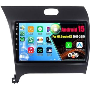 Android 15 Autoradio Voor KIA Cerato K3 2013-2015 met Draadloze Carplay Android Auto, 9 Inch Autoscherm Soporta Bluetooth WIFI GPS FM/RDS(8Core(8+256GB))