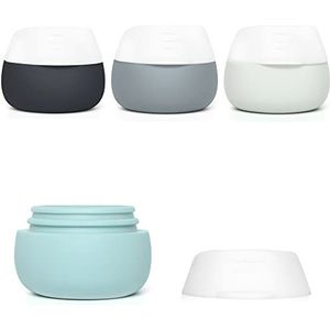Gemice Siliconen crèmepotten, TSA-goedgekeurde containers in reisformaat - lekvrije reisaccessoires met deksel voor cosmetische make-up gezicht lichaam handcrème (4 stuks)