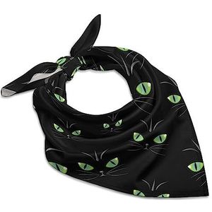 Groene kattenogen bandana's voor mannen vrouwen vierkante kop zijden sjaal lichtgewicht wikkel hals zakdoek halsdoek 63,5 cm x 63,5 cm