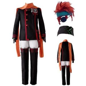 MANMICOS Amerikaanse maat Anime Lavi Cosplay Kostuum Heren Uniform met Sjaal Feestpak (X-Large)