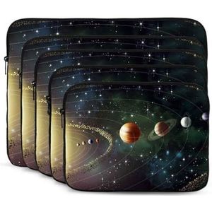 Outer Space Galaxy Universe Print Laptop Sleeve Case Draagbare Computer Cover Tas Slanke Laptop Tas Voor Mannen Vrouwen 15 inch