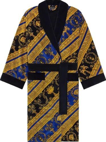 Versace Badjas I Love Baroque, maat: 3XL, kleur: zwart/blauw