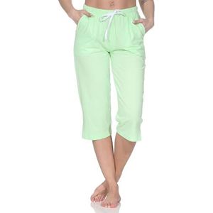 Normann Damespyjama, capribroek, 3/4-lengte, mix & match, perfect te combineren, Groen, 10-38