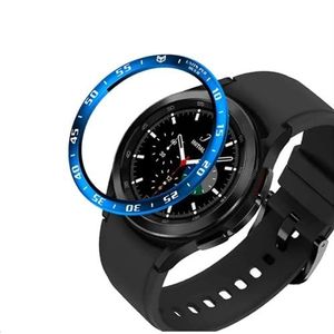 GIOPUEY Bezel Ring Compatibel met Samsung Galaxy Watch 4 Classic 46mm, Bezel Styling Ring beschermhoes, Aluminium metalen beschermende horlogeband - A-blauw