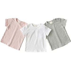 AYIYO Peuter Baby Korte Mouw Tees Set van 3 Biologische Katoen Korte Mouw Ronde Hals T-Shirts