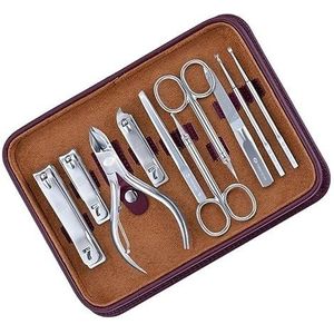 Nagelknipperset - Professionele Manicureset en Pedicureset - 10-delige Draagbare Nagelverzorgingsset met PU-lederen Reisetui