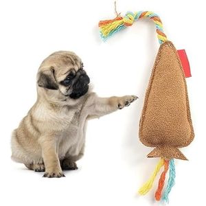 BOSREROY Piepend speelgoed voor puppy's, botvormig, hondenkauwen, kunstleer, interactief, grappig, zwaar belastbaar, tandreiniging, huisdierspeelgoed