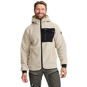 RevolutionRace Sherpa Hoodie voor Heren, Warm en Gezellig Fleecejack, Beige Khaki, M