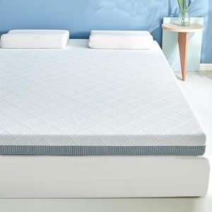 Matras Topper van Memory Foam Queen, Gel Matras Pad Twin, King Size Koelende Gel Matras Padhoes, Koelende Gel-Infused Bed Topper, met Ademend/Verwijderbaar/Wasbaar(7cm,200x220cm/79x86"")