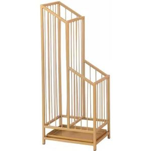 Baroni Home Moderne parasolstandaard van metaal, wit, geometrisch, met 2 haken en afneembare lekbak, 15,5 x 15,5 x 49 cm
