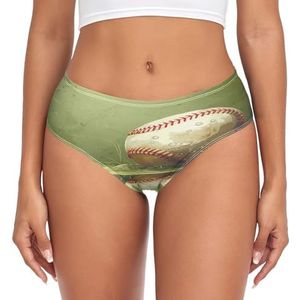sawoinoa Oude vintage honkbal-onderbroek voor dames, middelhoge taille, slip, comfortabel, elastisch, sexy ondergoed, bikinibroekje, Mode Pop, M