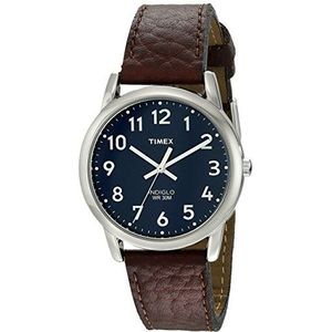 Timex Eenvoudig herenhorloge, bruin/blauw/zilver, Strepen
