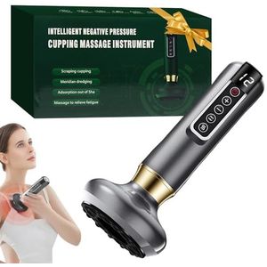 HASAIKA Elektrische cupping-apparaat, elektrisch Guasha-apparaat, 12-traps instelling van de aanzuigtemperatuur, geschikt voor massage van het hele lichaam, grijs