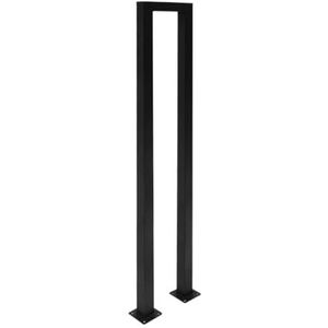 Trapleuning, 1 stuks, staande leuning, U-vormige leuning voor binnen, trap, leuning voor buitentrappen voor balkons, gangen (zwart-95 cm)