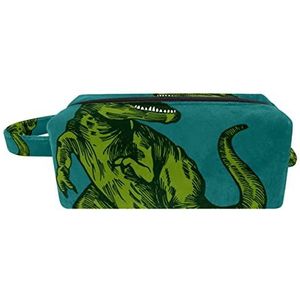 Cosmetische tas,kleine handtas make-uptas voor damesportemonnee,Dinosaurus surfer schilderij in zonnebril,make-uptasjes voor op reis