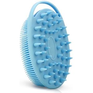 Upgrade 2-in-1 bad- en shampooborstel, siliconen bodyscrubber voor gebruik in de douche, exfoliërende lichaamsborstel, premium siliconen loofah, hoofdschrobber, hoofdschrobber, hoofdmassager/borstel,