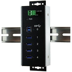 Exsys USB 3.0 HUB 4-poort, 4x bus A, Upstream bus B, 15KV ESD Surge Protection, -40°C tot +85°C, incl. Din-Rail Kit, [EX-1183HMVS-W]
