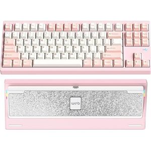 WOBKEY Crush 80 Reboot CNC aluminium 5-seconden snelsluiting, drievoudige verbindingsmodi, mechanisch toetsenbord met uitstekende akoestiek (Pro Pink)