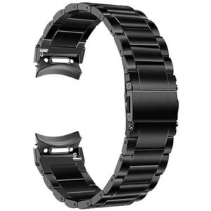 Geen gaten snel for titanium stalen band geschikt for Samsung Galaxy Watch 6 Classic 43 mm 47 mm 40 mm 44 mm band for horloge 5Pro 45 mm armband(Color:Black,Size:Watch 6 Classic 47mm)
