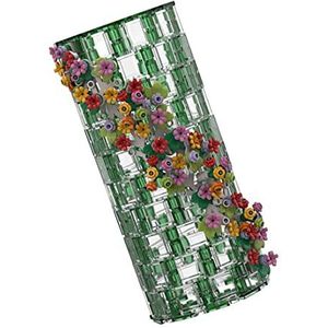 Purfresh Vaas, klembouwstenen, bouwset, 473 delen, transparante groene vaas, bloemenboeket, compatibel met 10280 bloemenboeket kunstbloemen