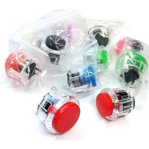 Hohota 10 stuks 30mm 24mm drukknop spelstartschakelaar arcade videomachine joystick console(30mm white)