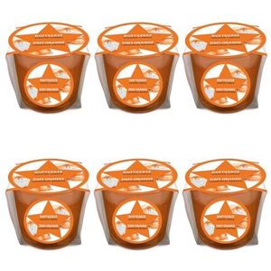 pajoma® Mini geurkaarsen set van 6, kaneel-oranje - Kerstmis Edition | 45g wasgewicht, brandduur: 10 uur, in luxe geschenkverpakking | premium kwaliteit