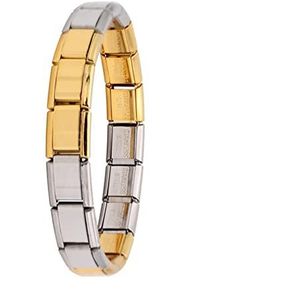 Sieraden 9mm Breedte Itanlian Elastische Bedelarmband Mode Roestvrij Stalen Bangle-Goud-Zilver-A